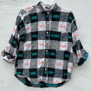 Vintage Flannel Button Up 3/4 sleeves